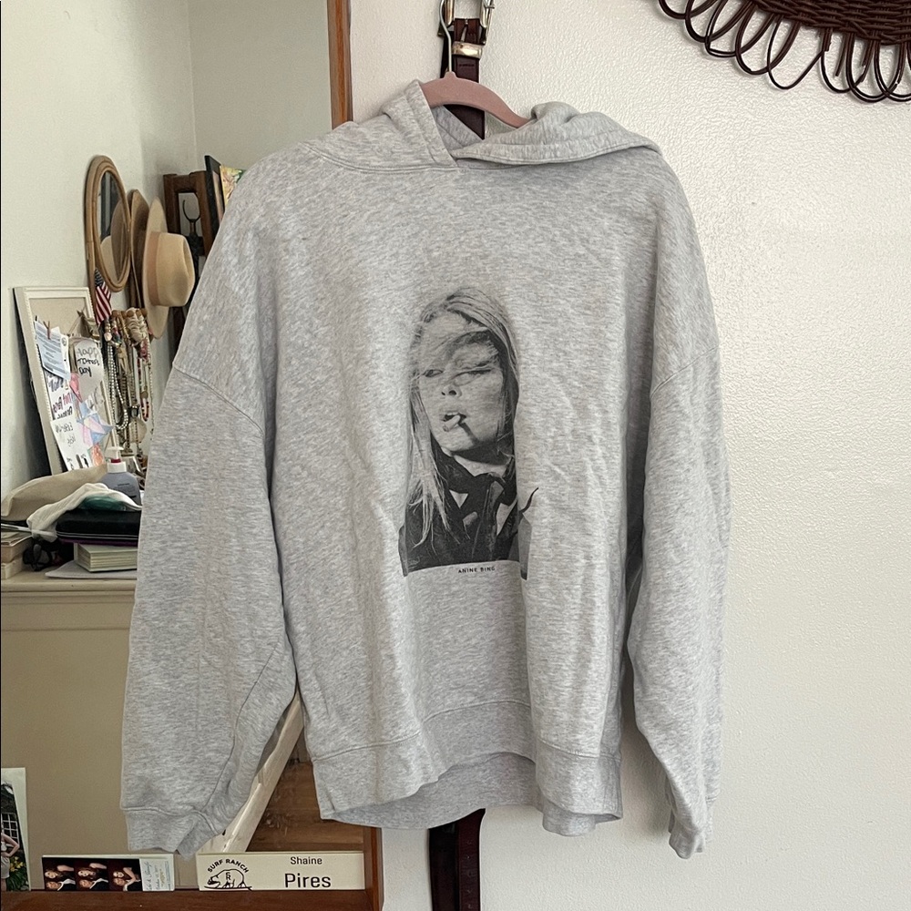 Anine Bing Light Gray Hoodie
